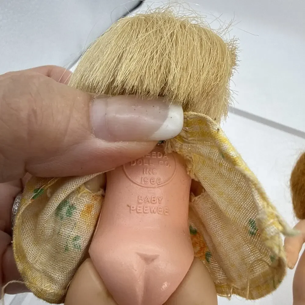 Lot Of Vintage 5 Dolls / Little Kiddles/Baby PeeWee/Rosenberg/Hasbro/Mattel
